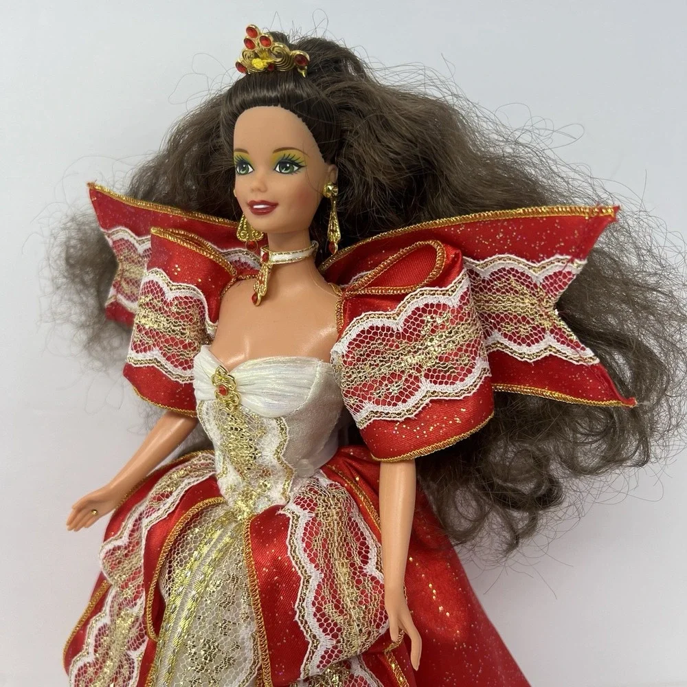 Vtg Barbie Doll Happy Holidays Special Edition in Original Red‎ Outfit Gown